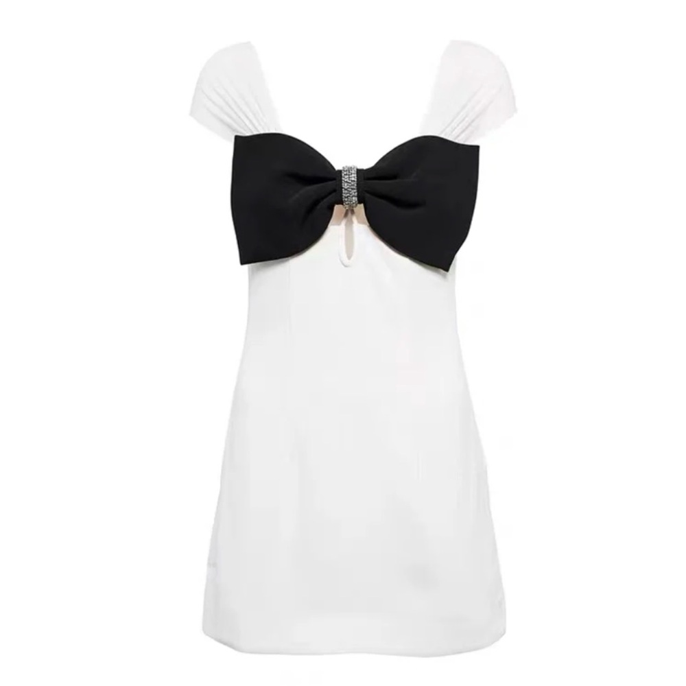 Self-portrait Contrast Bow Mini Dress